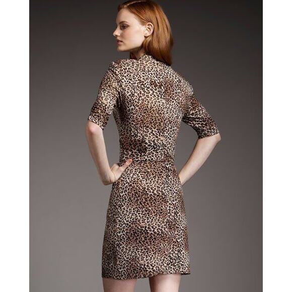$332 Nanette Lepore Leopard Print On The Prowl Silk Jersey Dress 0 NEW - Picture 4 of 16